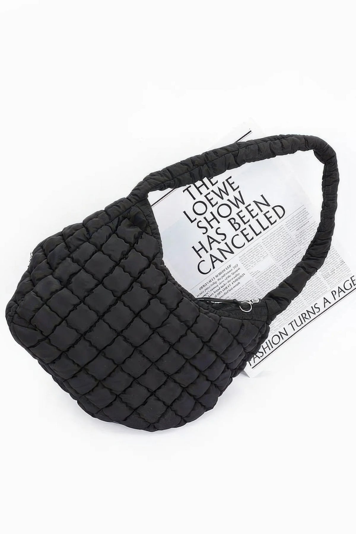 Quilted Nylon Crossbody Bag, Padded Shoulder Bag with Adjustable Strap – image 5