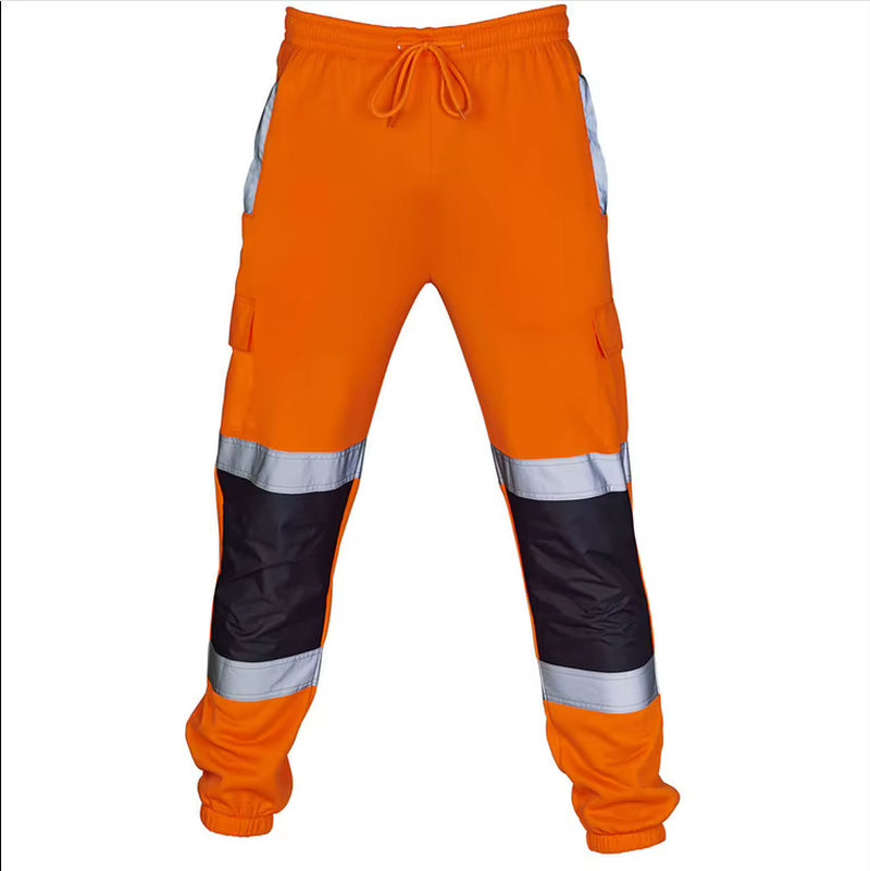 Work Hi-Vis Cargo Pants with Reflective Stripes, Multi-Pocket – image 7