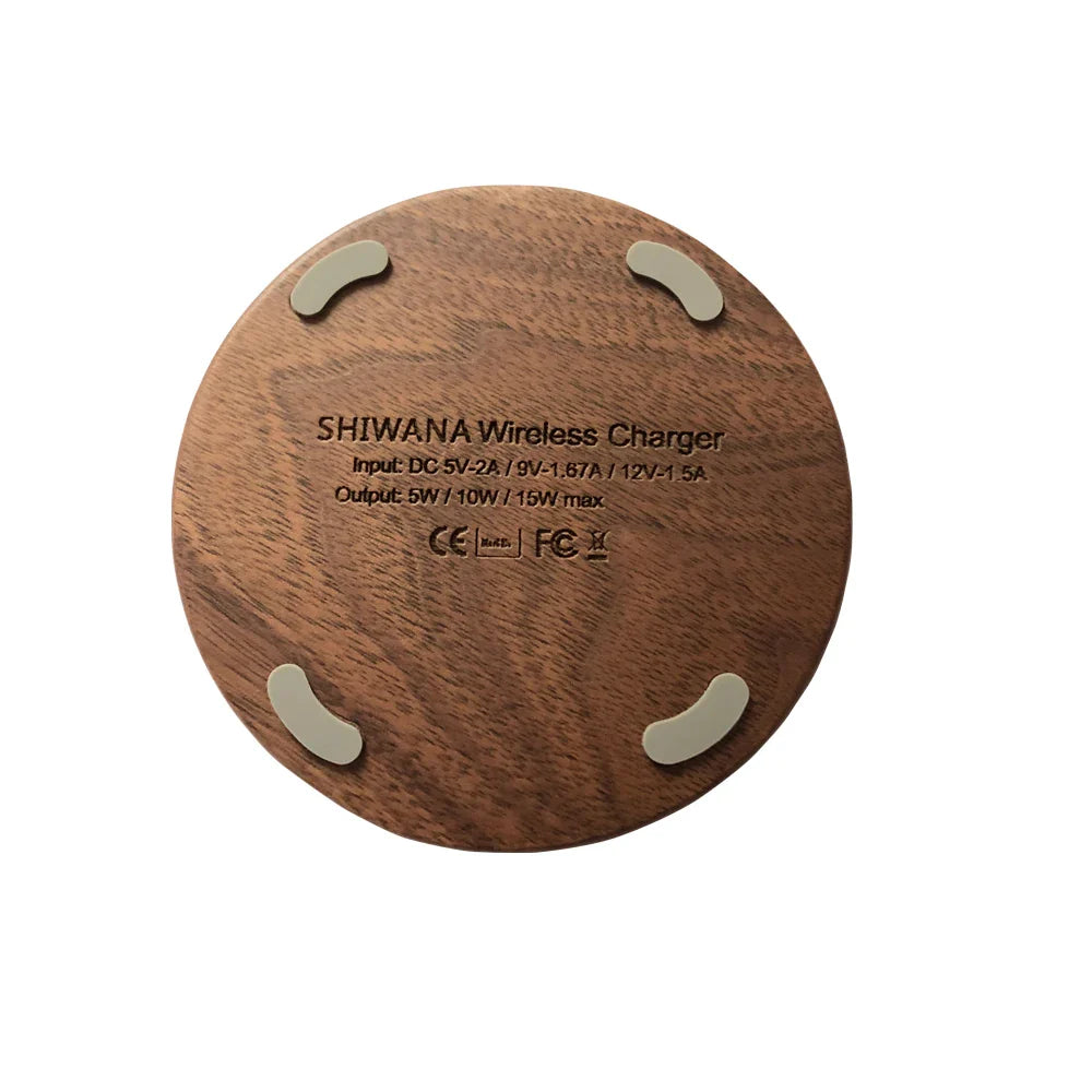 Bamboo Wireless Charger Pad, Slim Qi Fast Charging Desk Pad USB-C – image 4