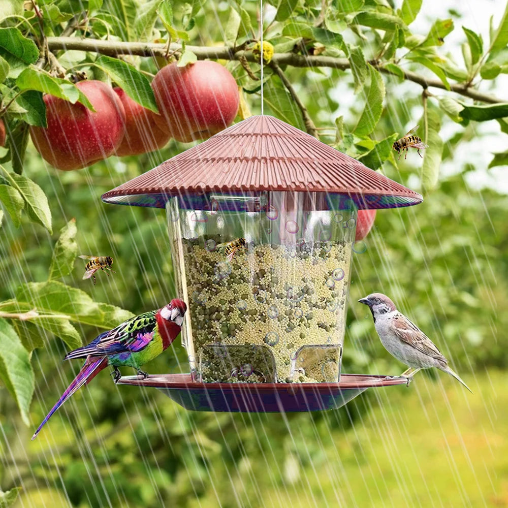 Hanging Bird Feeder Gazebo - 2.6 lb Capacity Wild Bird Seed Feeder – image 4