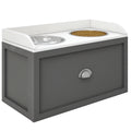 Raised Dog Feeding Station with 21L Food Storage Gray
