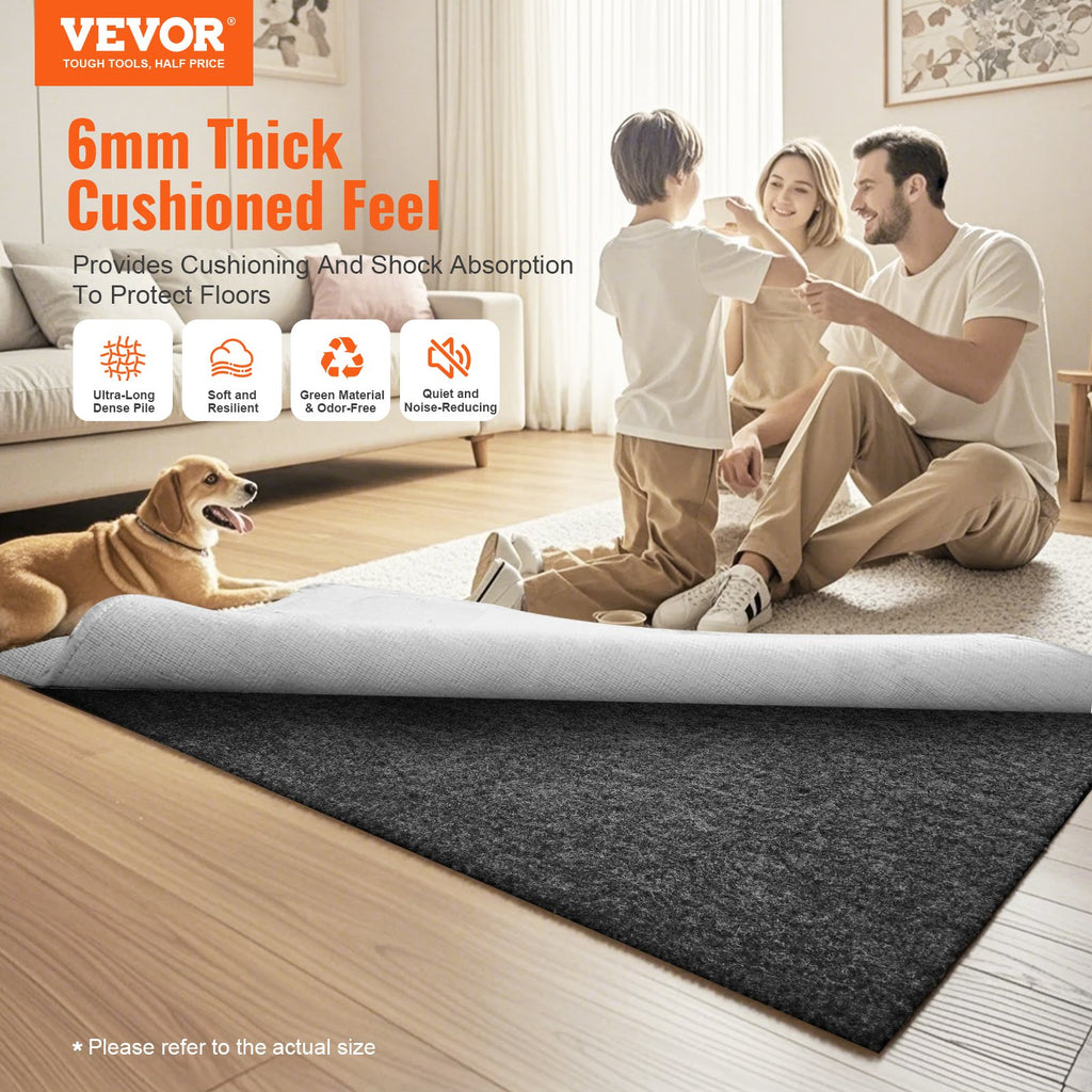 Non-Slip Felt Rug Pad 8 x 10 Ft, 0.24 in Thick Floor Gripper – image 3