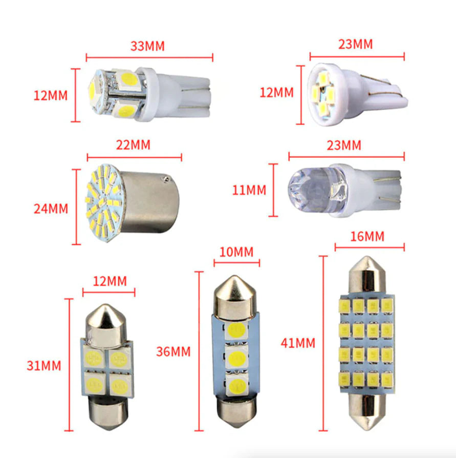 Car Interior LED Bulb Kit, 28 Pieces, 6000K White – image 15