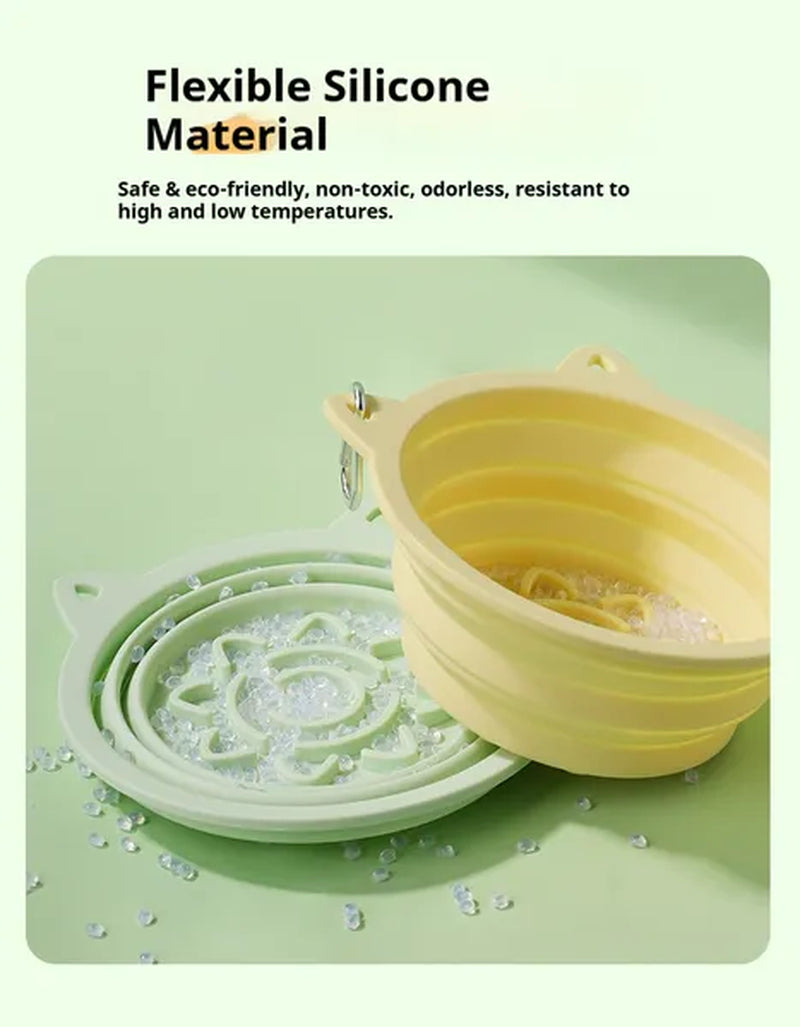 Collapsible Dog Travel Bowl Silicone Slow Feeder with Suction Cups – image 5