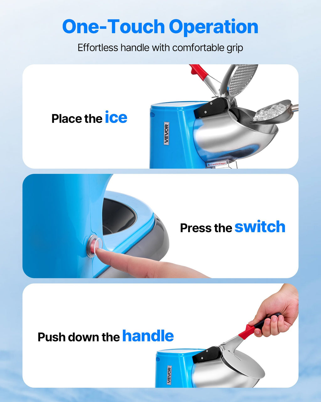 Electric Ice Shaver & Snow Cone Machine, 220 lb/h Commercial Ice Crusher – image 10