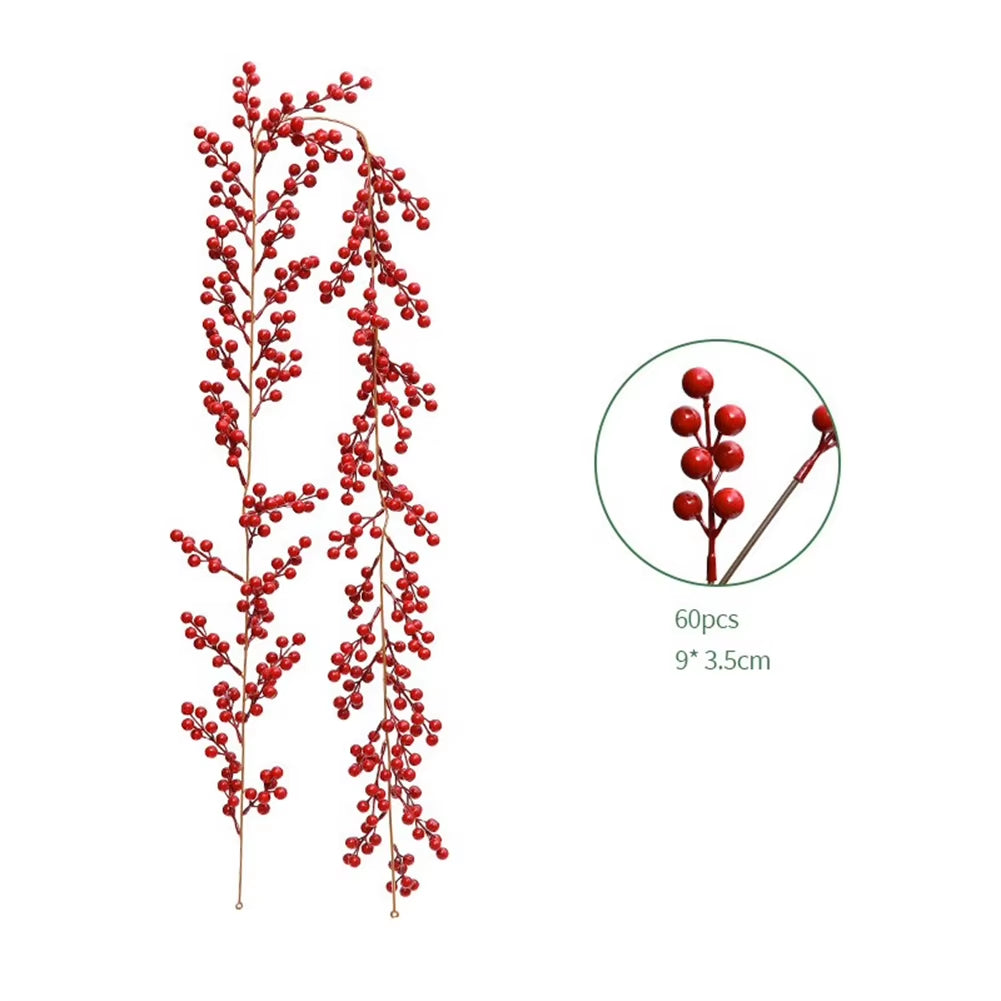 6 ft Artificial Red Berry Garland – image 12