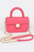 Faux Leather Top Handle Flap Crossbody Bag – image 1