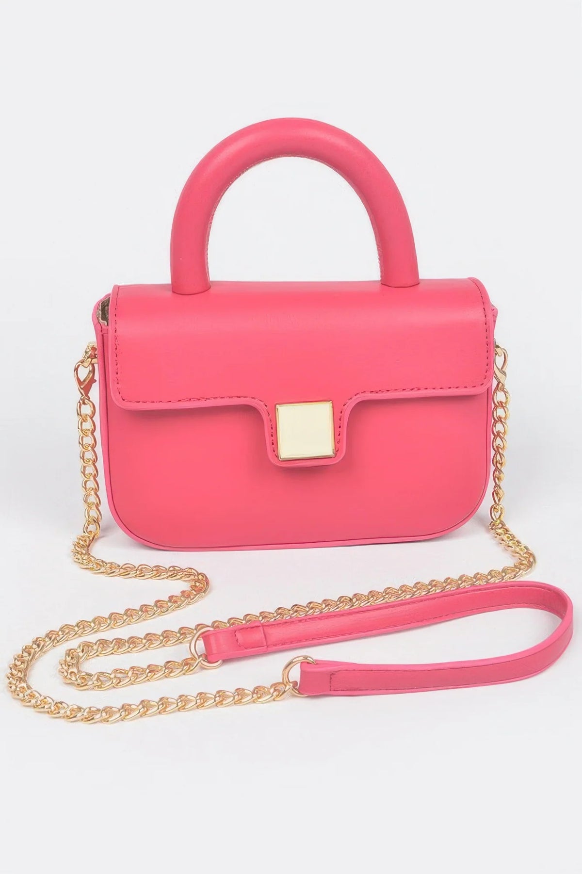 Faux Leather Top Handle Flap Crossbody Bag – image 1