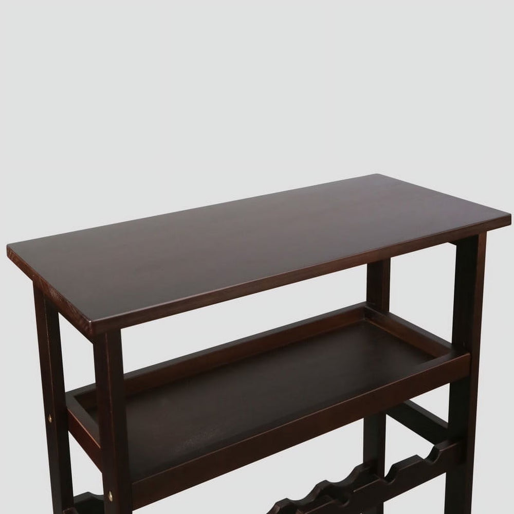 Solid Wood Wine Rack, 18 Bottle Freestanding with Tabletop and Tray – image 6