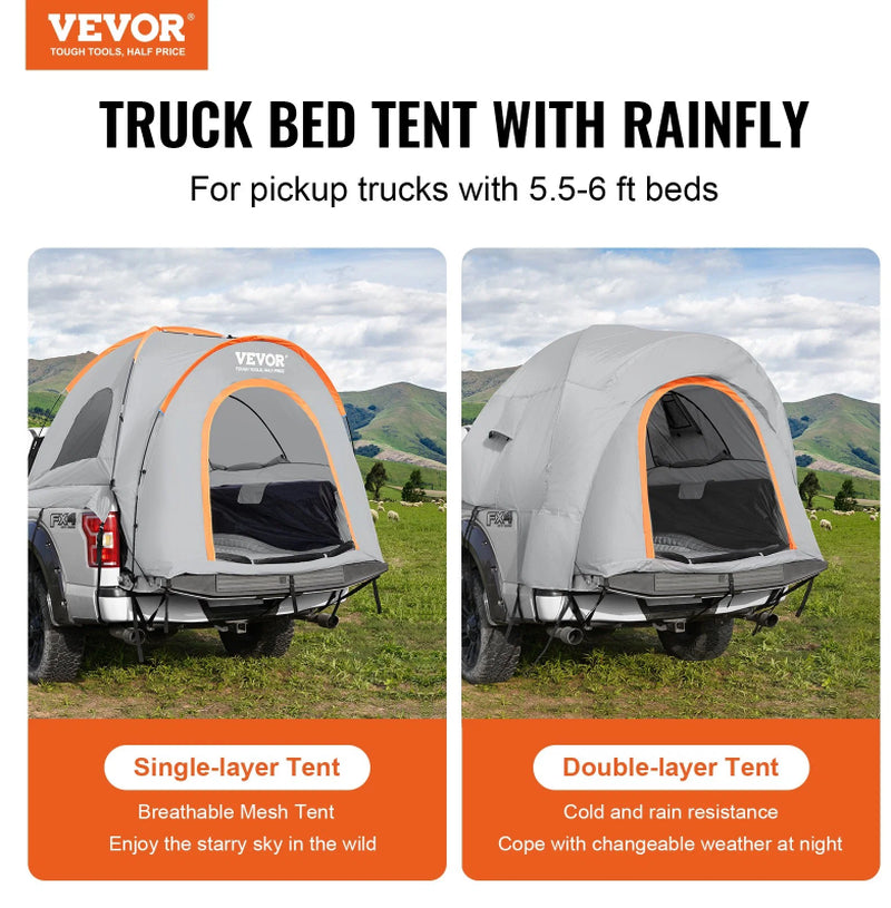 Pickup Truck Bed Tent for 5.5-6 ft Beds, Waterproof, 2-3 Person – image 4