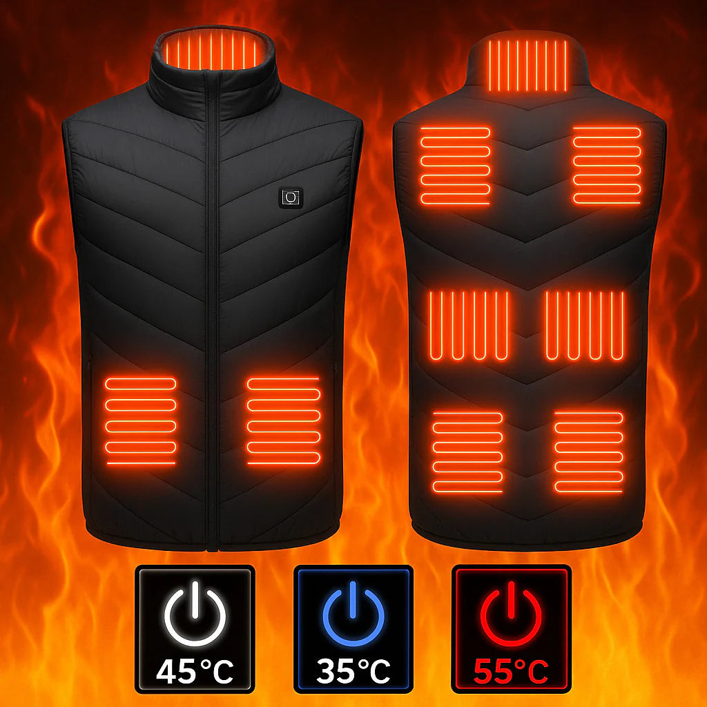 Heated Work Vest with 10000mAh Battery, 9 Heating Zones