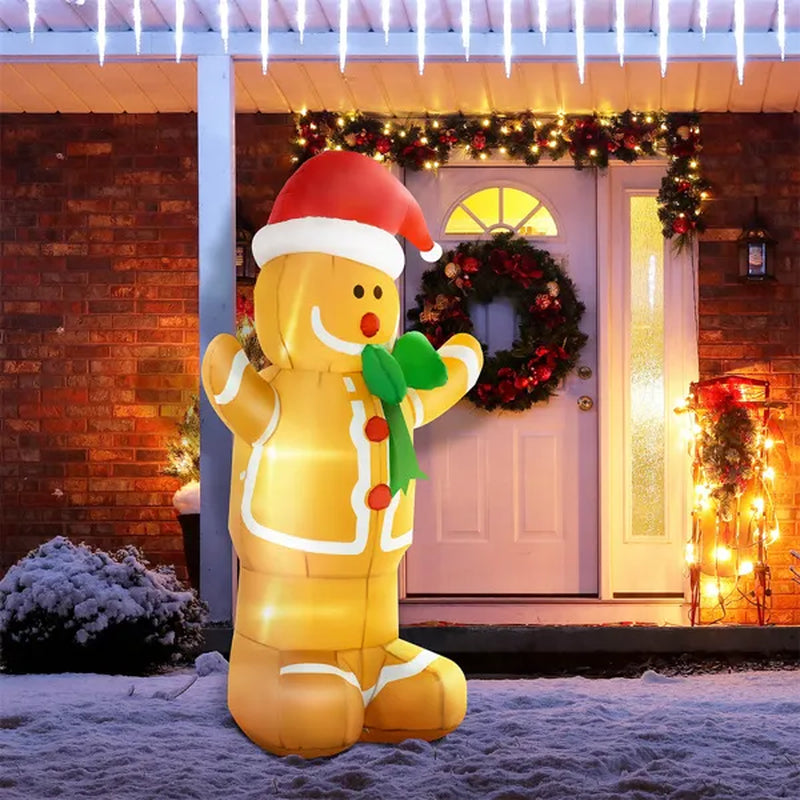 6 Ft Inflatable Gingerbread Man with LED Lights