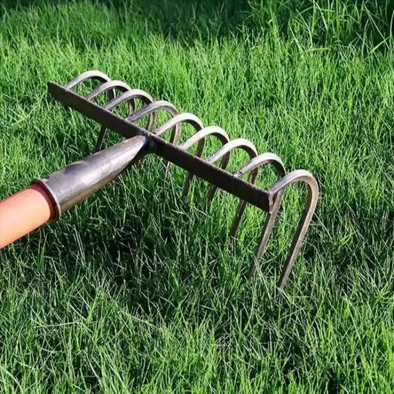 Nine-Tooth Garden Soil Rake with Manganese Steel Head – image 5