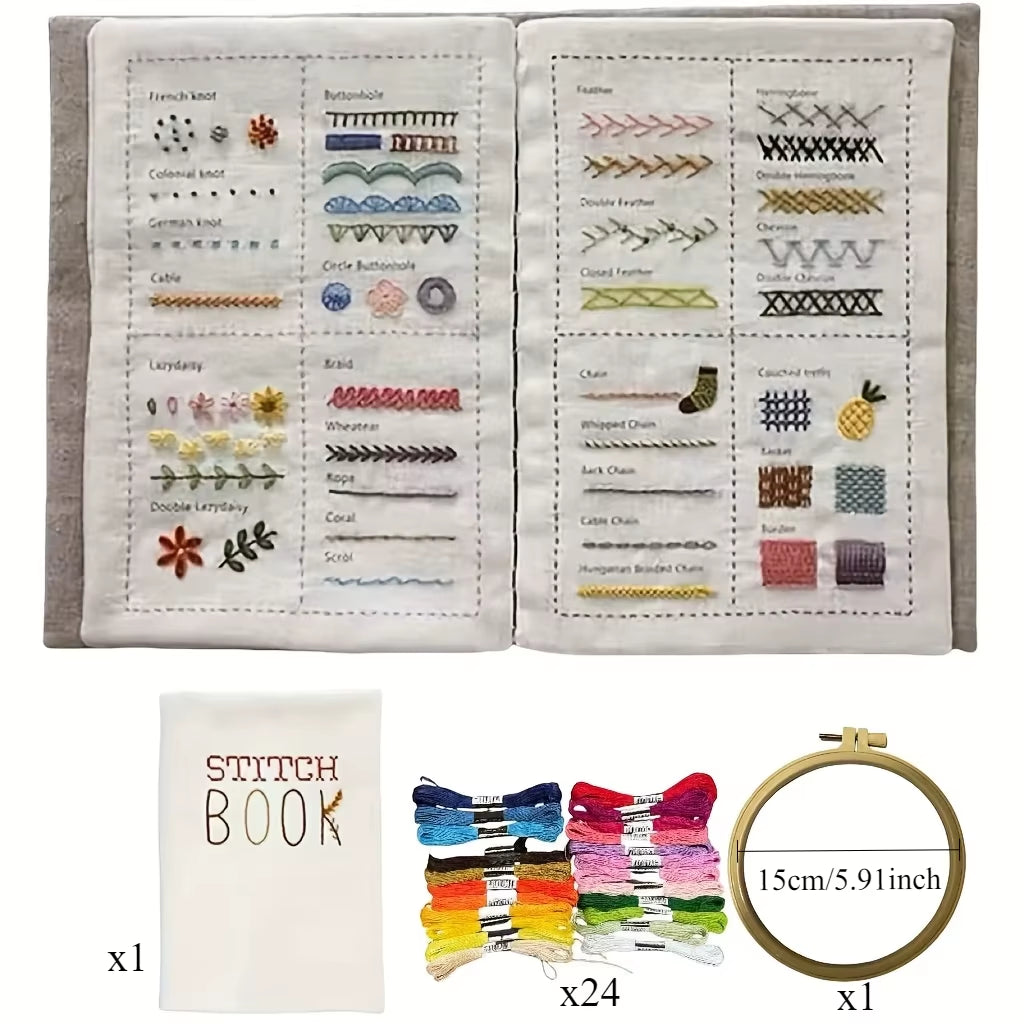 Embroidery Kit with Stitch Book - Beginner Hand Embroidery Set – image 5