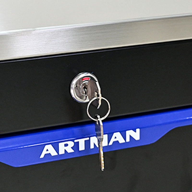 5 Drawer Lockable Tool Cart with Stainless Top and Brake Casters