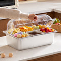 6 Pan Countertop Condiment Server With Clear Roll Top Lid – image 1