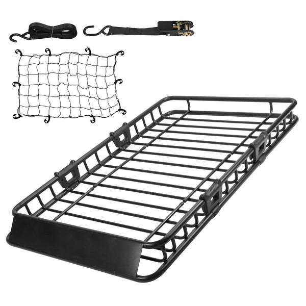 Wide Roof Rack Cargo Carrier 63 x 39 Inch with Cargo Net, 220 lb – image 1