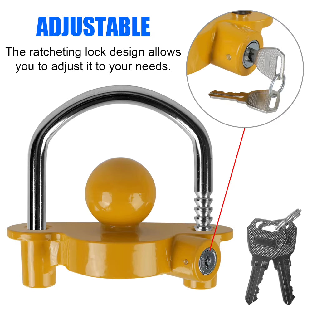 U-Shape Trailer Coupler Lock, Adjustable Anti-Theft Hitch Lock – image 5