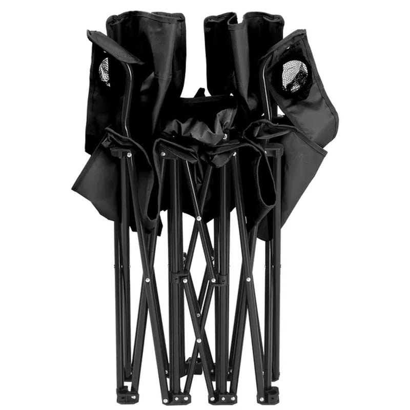 Double Folding Camp Chair with Removable Sun Umbrella – image 4