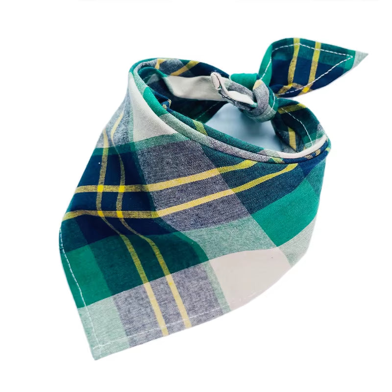 Plaid Dog Bandanas 30/50 Pack - Pet Scarf Bibs Bulk