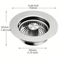 3-in-1 Stainless Steel Sink Strainer – Pop-Up Drain Stopper