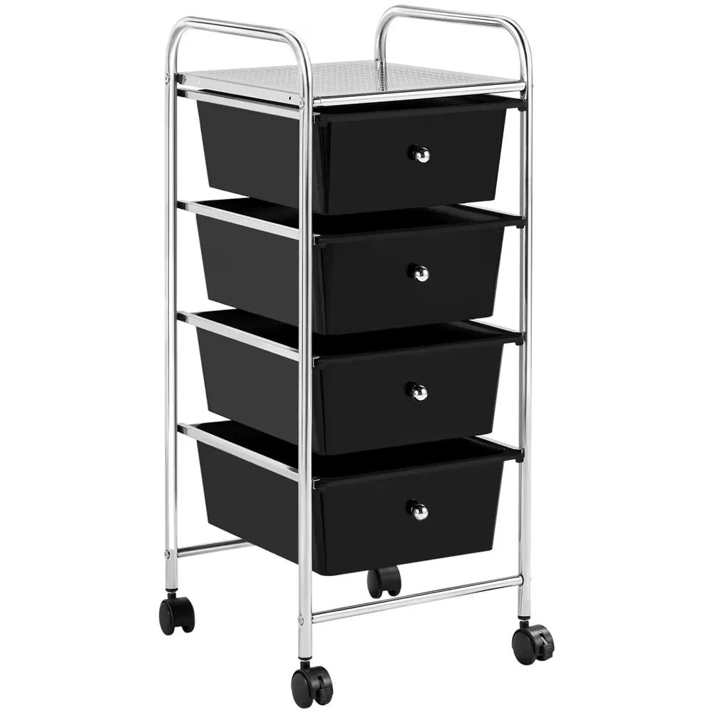 4-Drawer Rolling Storage Cart with Metal Frame and Locking Wheels – image 2