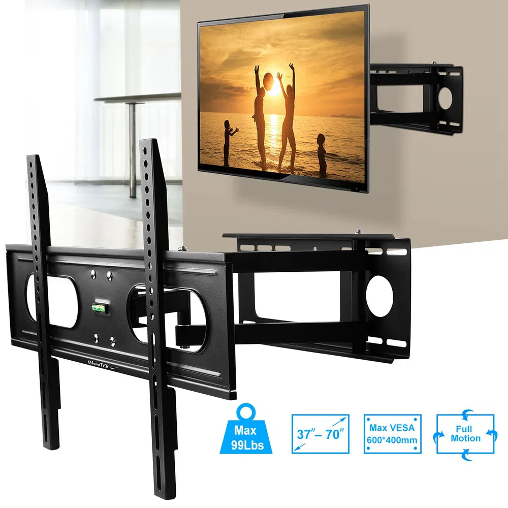 Full Motion TV Wall Mount for 37-70 Inch TVs, 99 lb Capacity – image 1