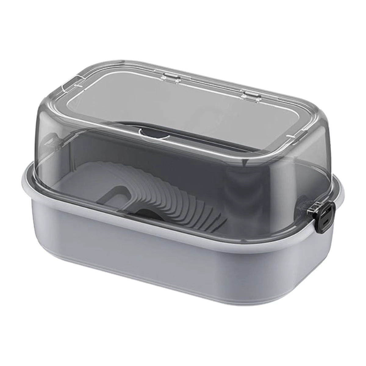 Turtle Tank with Basking Platform, 17.5 in Escape-Proof Habitat, Gray – image 1