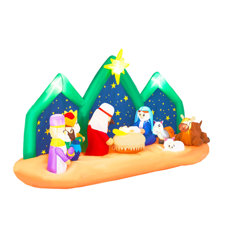 9 Ft Inflatable Nativity Scene With LED Lights for Yard Display – image 3