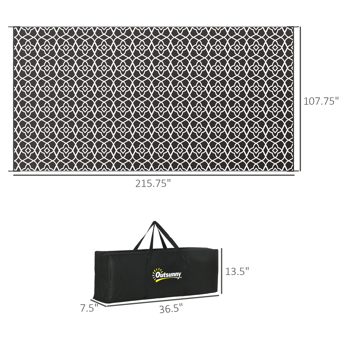 RV Outdoor Rug 9 x 18 ft, Reversible Camping Mat with Carry Bag – image 3
