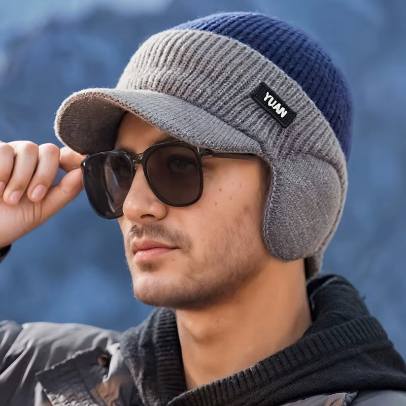 Knit Baseball Cap with Ear Flaps Fleece Lined Winter Hat – image 7