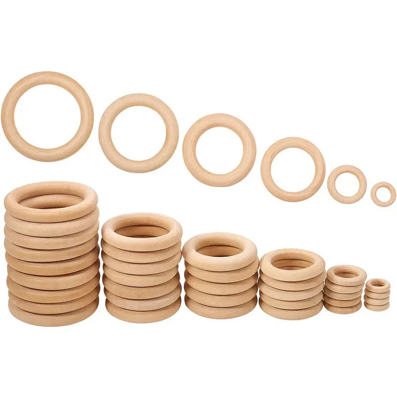 Unfinished Wooden Rings for Macrame and Crafts, 20 Pack – image 4