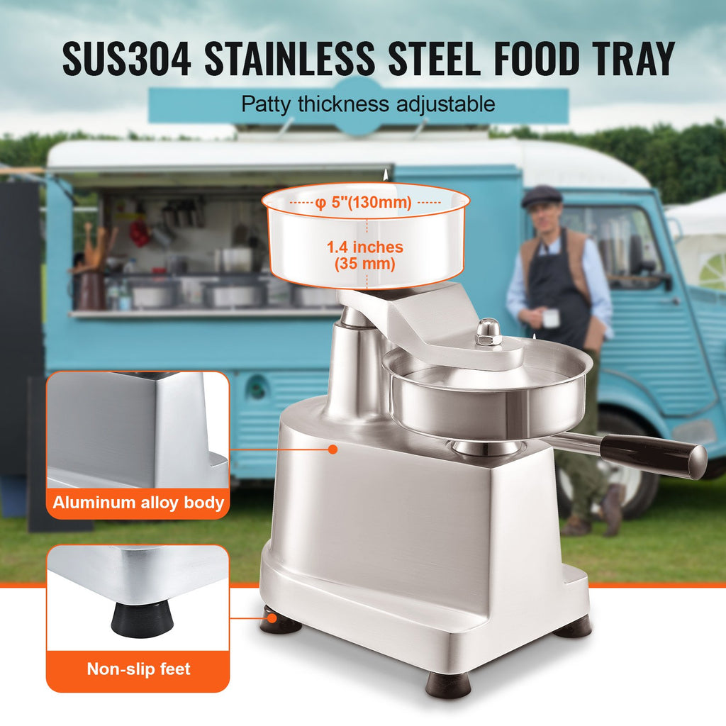 Commercial Burger Patty Press Machine, 5 in Mold with 1000 Patty Papers – image 4