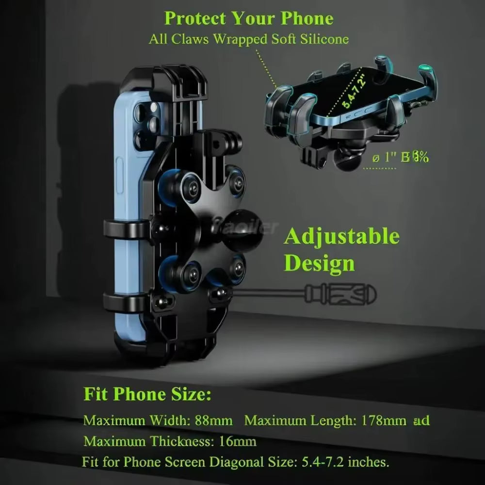 Motorcycle Fork Stem Phone Mount with Vibration Dampener
