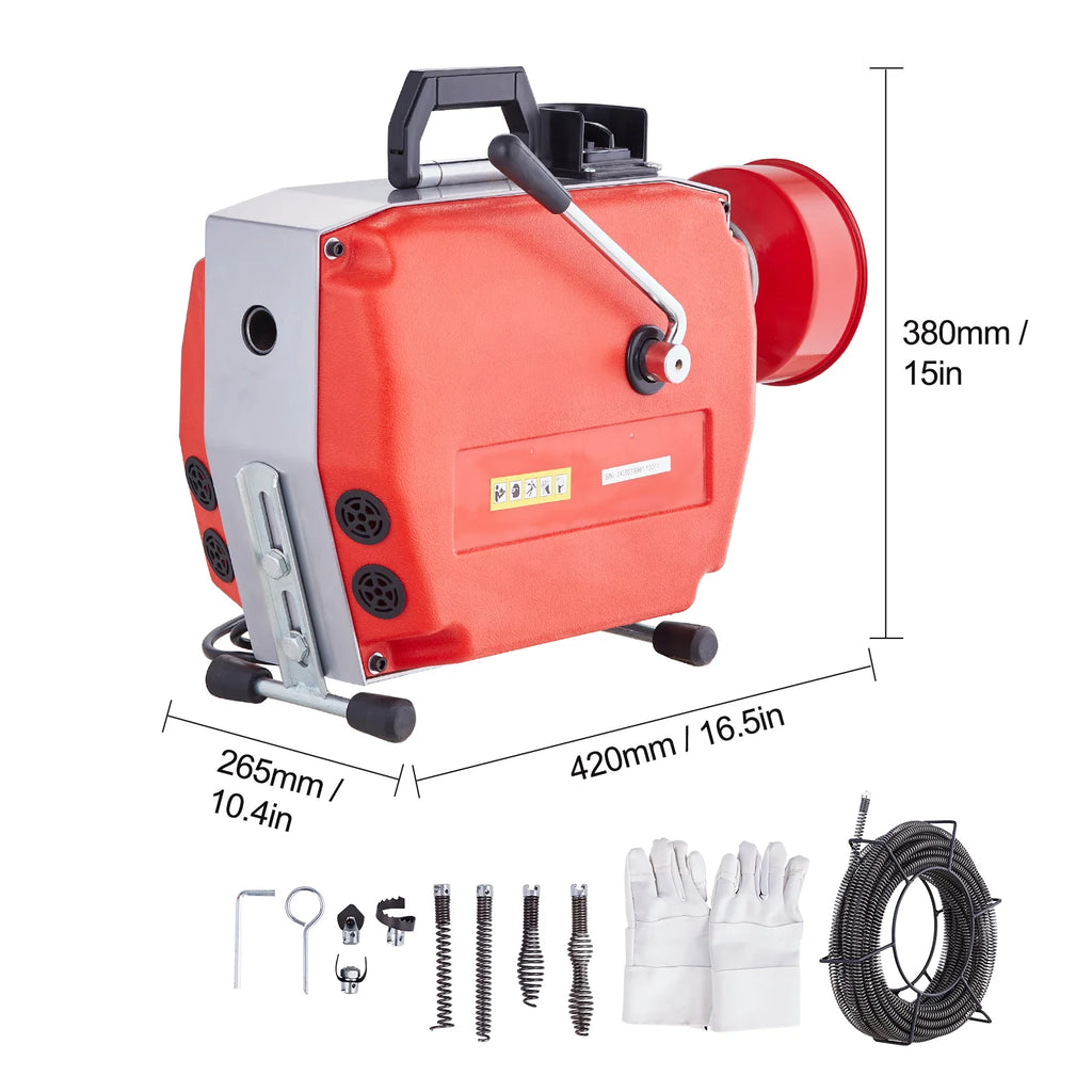 Drain Cleaner Machine – 120 ft x 7/8 in Electric Sewer Snake, 420W – image 8