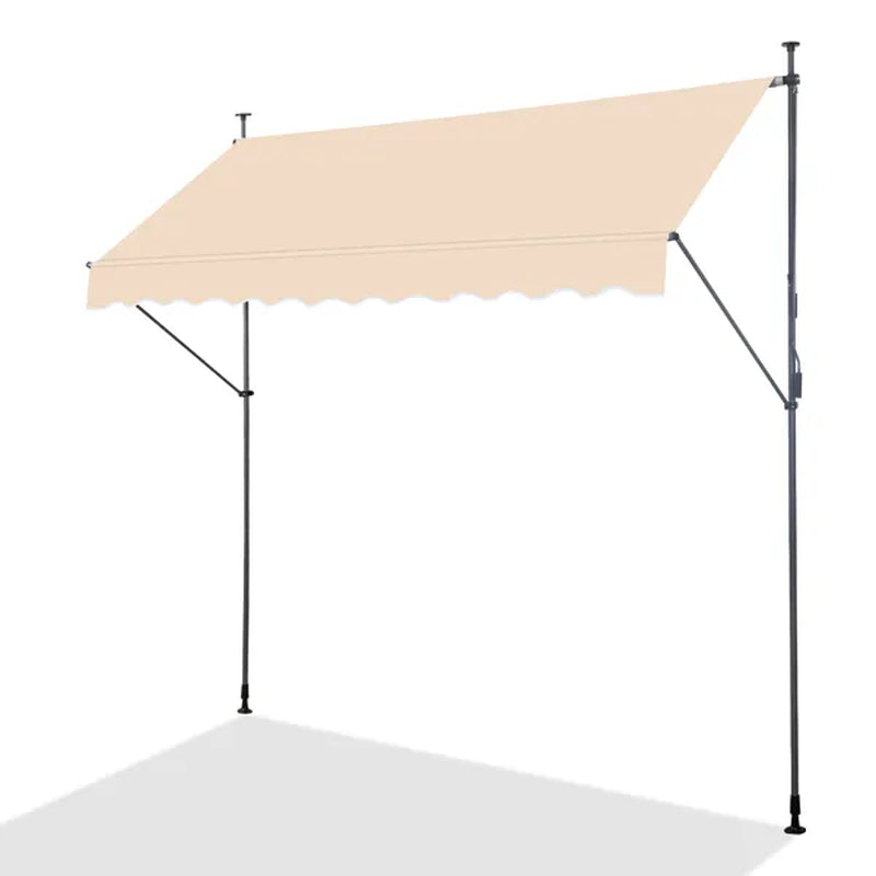 Retractable Patio Awning 118 x 47 in, No-Drill Crank Sun Shade – image 15