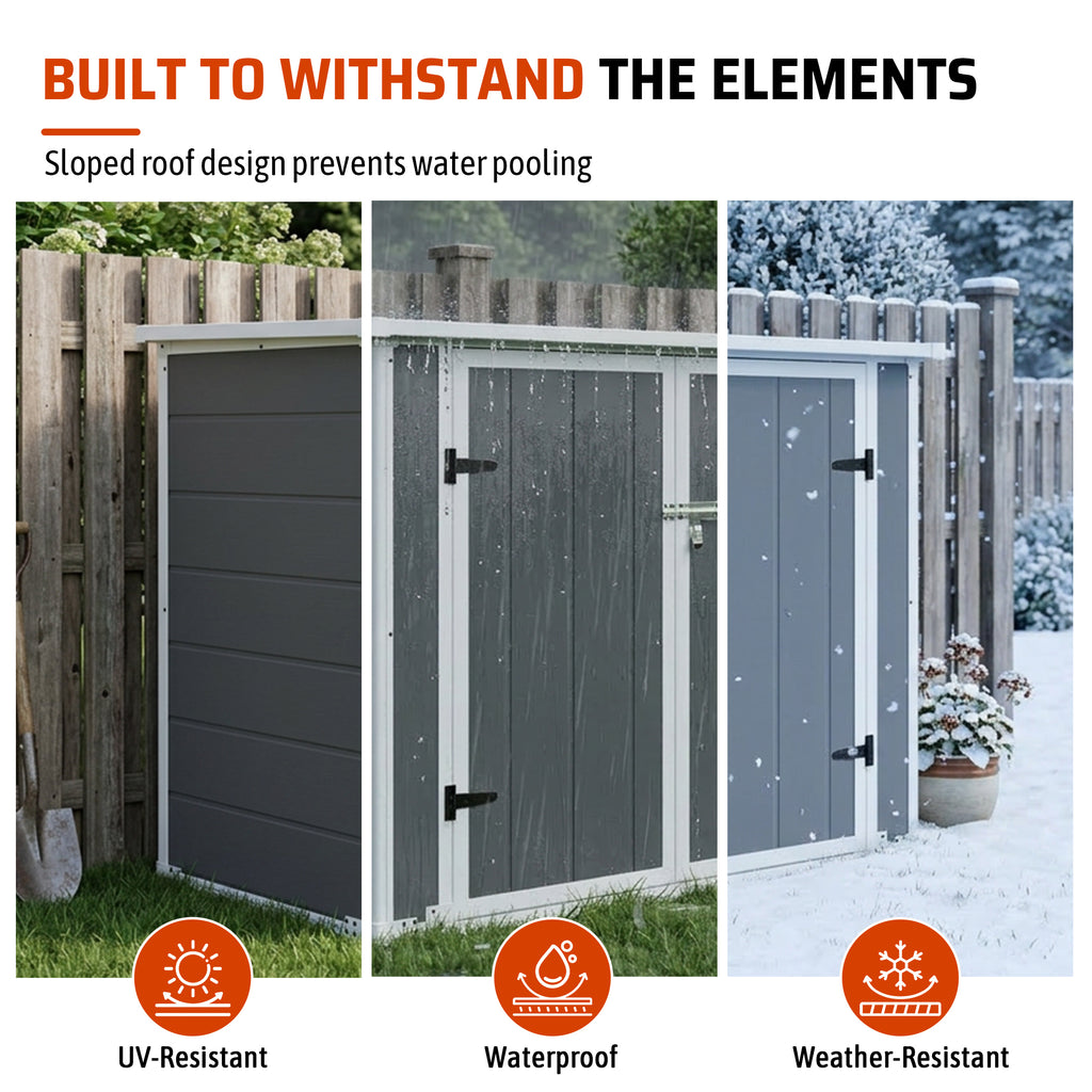 Outdoor Storage Shed Horizontal with Ramp and Lockable Lid, 33 cu ft – image 5