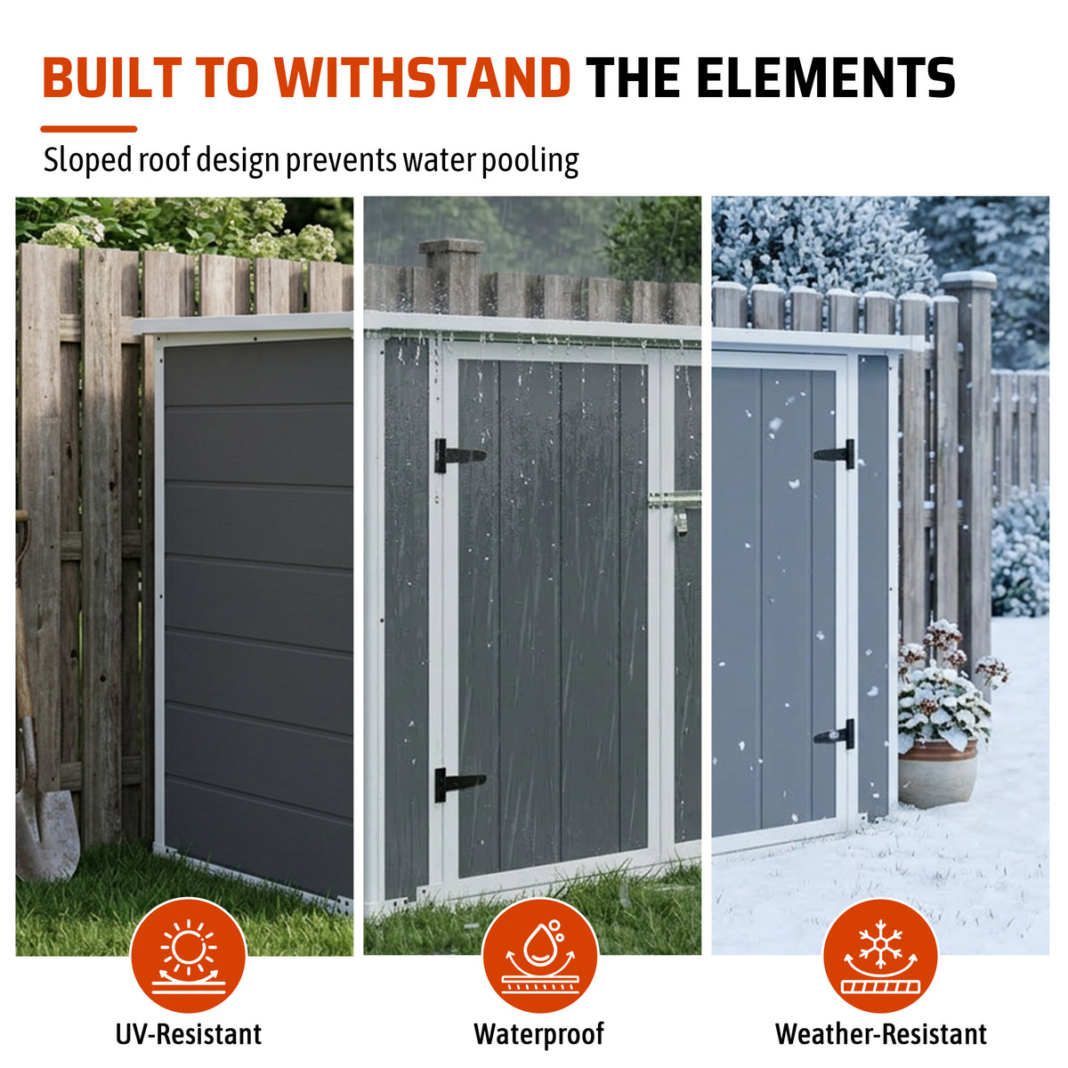 Outdoor Storage Shed Horizontal with Ramp and Lockable Lid, 33 cu ft – image 5