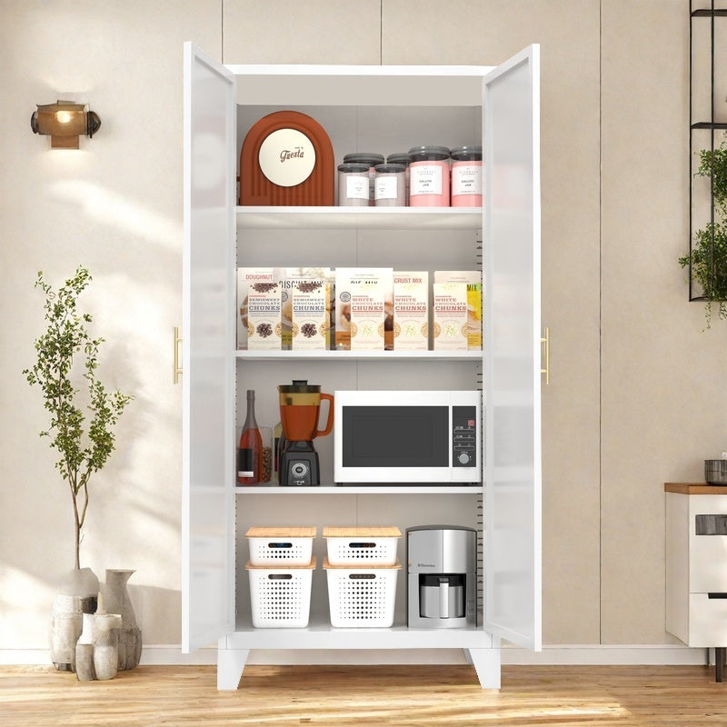 61 in Metal Storage Cabinet with Doors and Adjustable Shelves, White – image 1