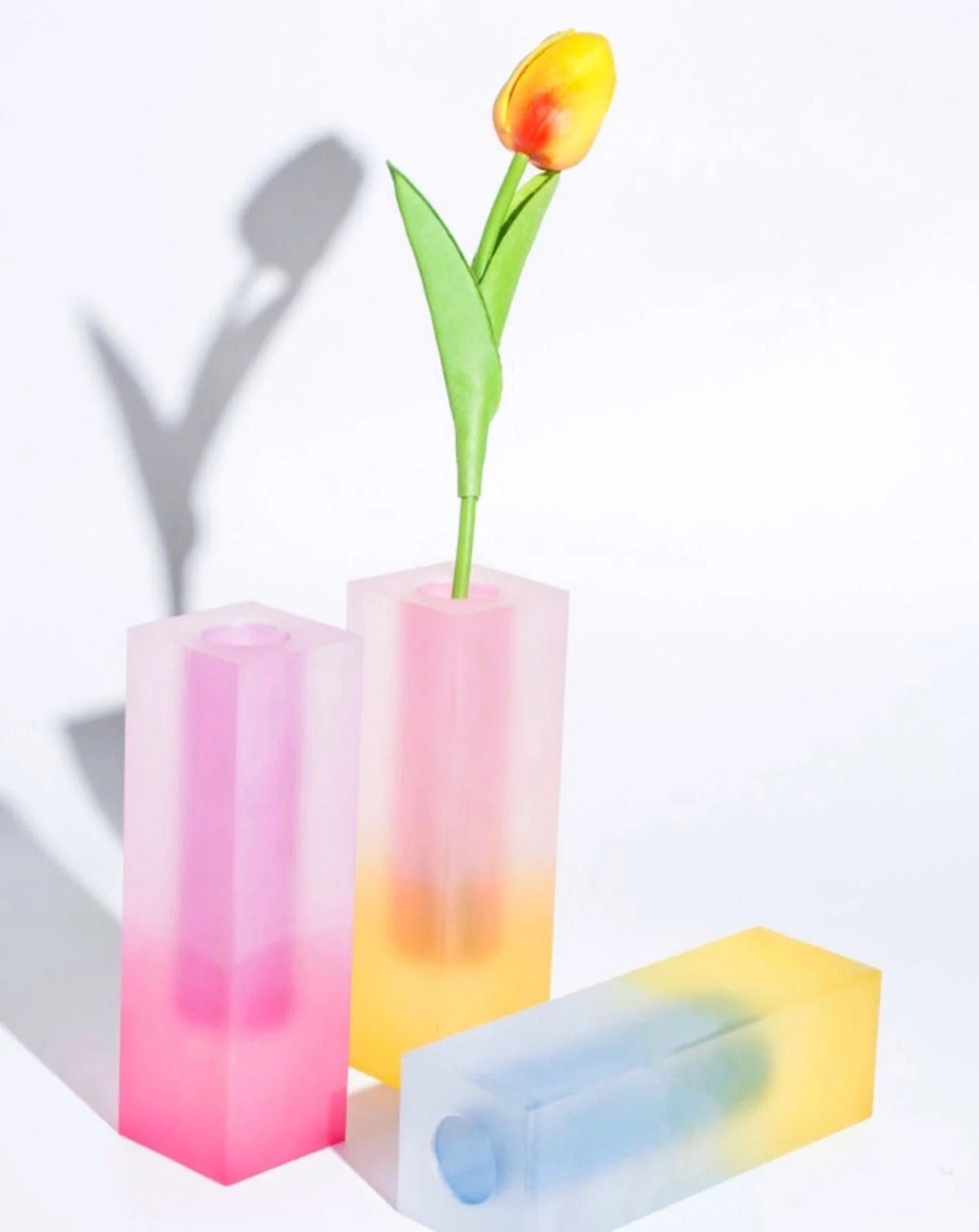 Decorative Vase - Iridescent Acrylic Pillar Flower Vase