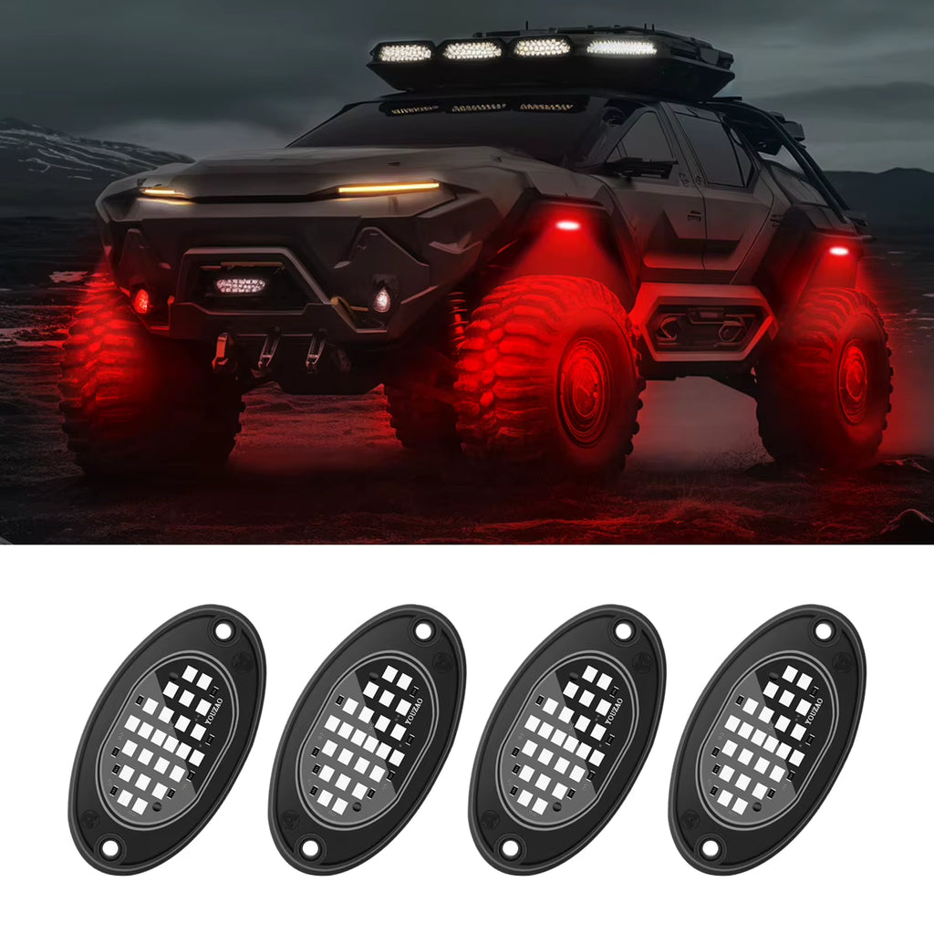 Truck LED Rock Lights 4-Pack, 12V Underbody Glow Lights, Blue – image 11