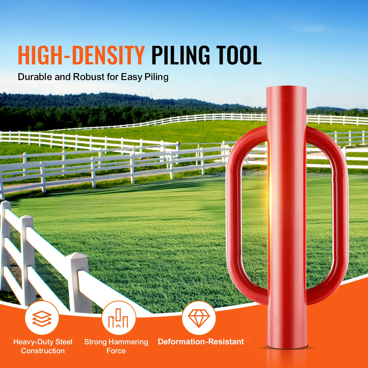 Heavy Duty T-Post Driver 22 lb with Handles, 4.1 in Opening – image 2