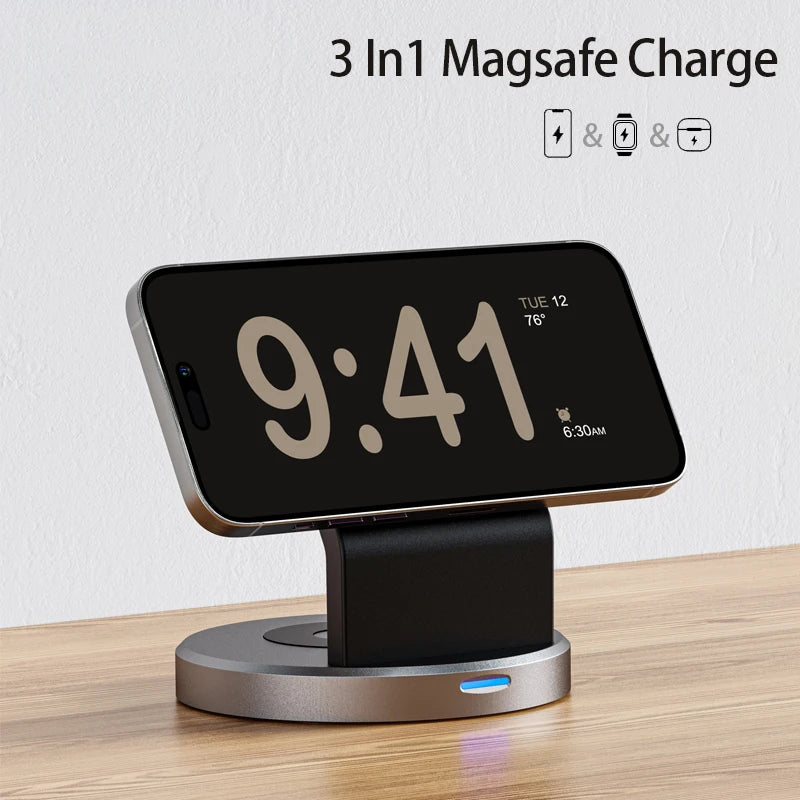 Magnetic Wireless Charger Stand 3-in-1, Fast Charging Station – image 2