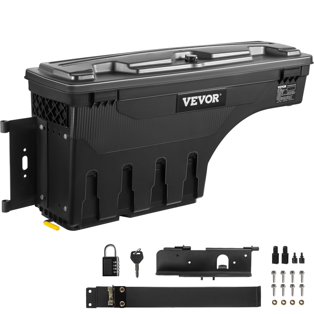 Truck Bed Storage Box – Lockable Wheel Well Tool Box, 6.6 Gal