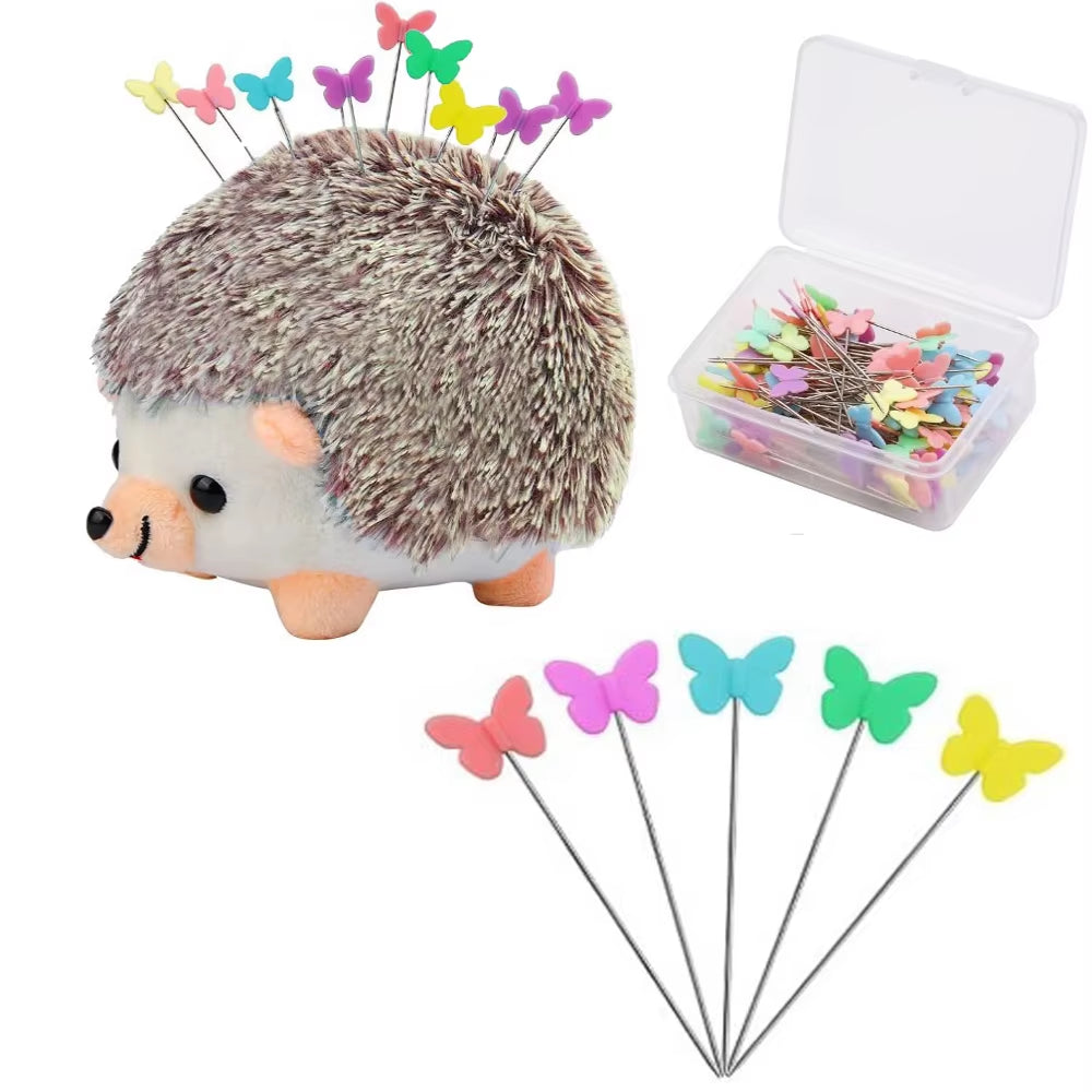 Hedgehog Pin Cushion - Sewing Kit with 100 Quilting Pins