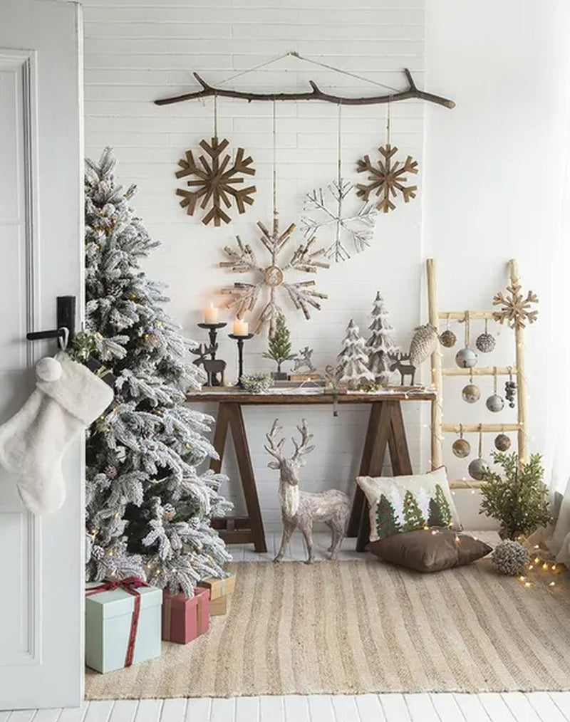 Large Wood Snowflake Ornaments 17.7 In Set of 2 – image 8