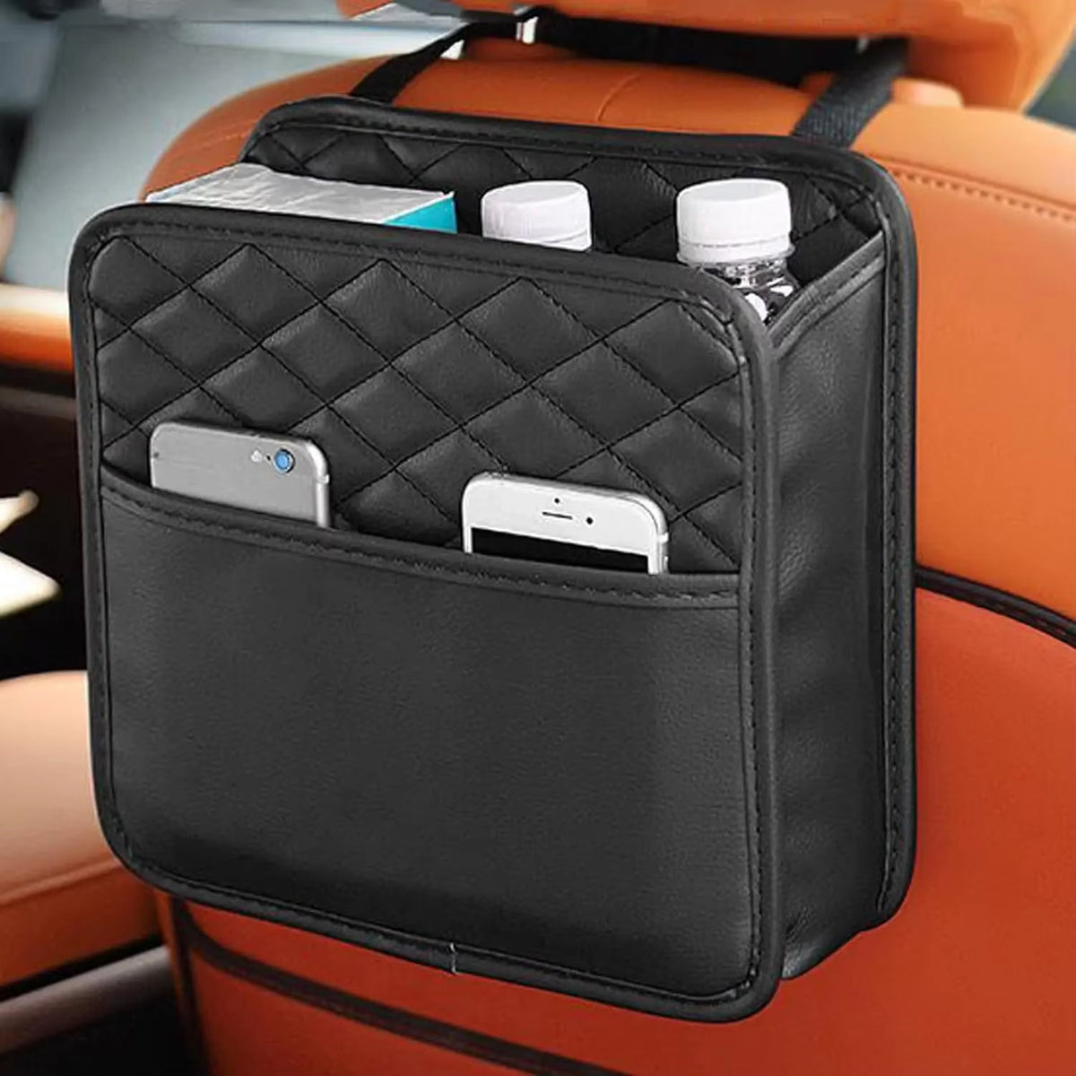 Back Seat Organizer, Waterproof PU Leather Hanging Storage Bag – image 2
