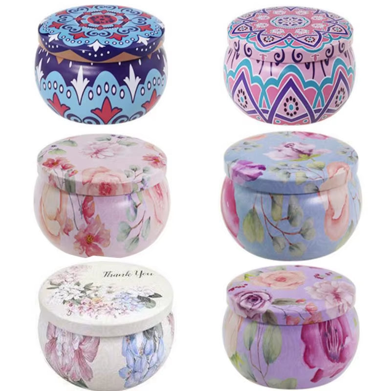Candle Tin Jars 6 Pack with Lids for Candle Making