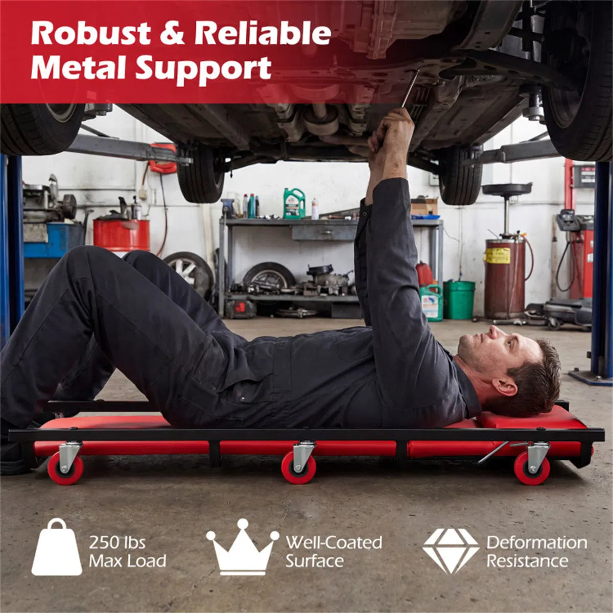 Mechanic Creeper, Rolling with 4-Position Adjustable Backrest – image 7