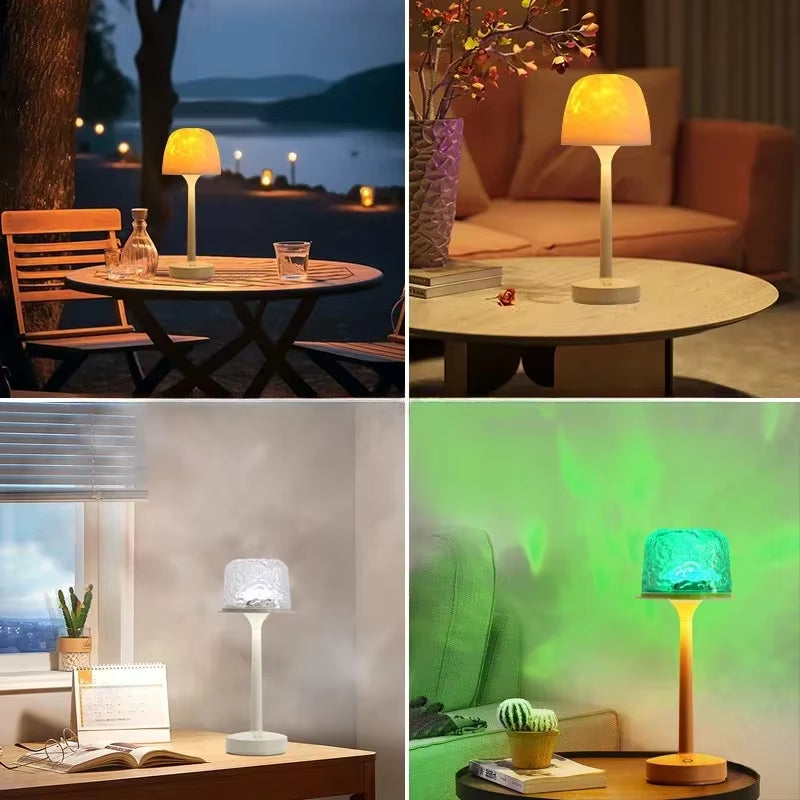 Mushroom Table Lamp - Water Ripple Projection Bedroom Desk Light – image 5